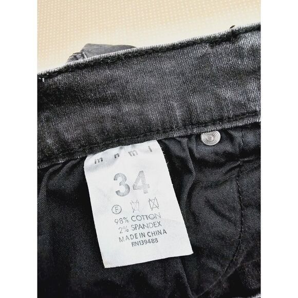 MNML Jeans Mens Size 34x32 Dark Gray Slim Fit Denim Casual - Picture 8 of 15